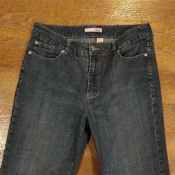 Chico's Platinum wide leg blue denim jeans women's 2 reg - Picture 2 of 5